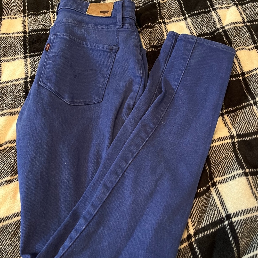 Levi's High-Rise Skinny Jeans Size 27 Women’s Royal Blue Stretch Denim 27X32